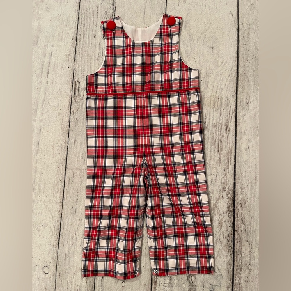 2T Boys Plaid Longall red, white, navy, JonJon